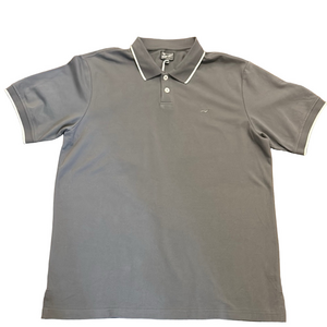 2/$20 Benny Gold Gray Polo Shirt with Classic White Trim Design NWT